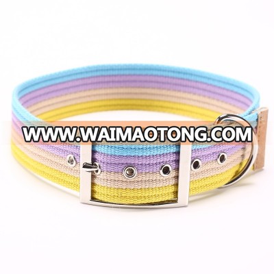 2 Inch Comfortable Ribbon Bamboo Dog Collar with Custom Design