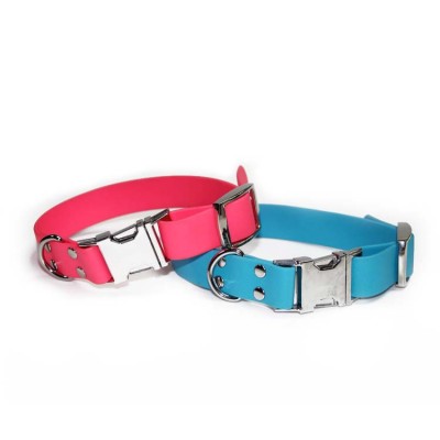 Best Selling High Flex Rubber Silicone PVC Coated Collar Dog Waterproof Pastel Color PVC Coated Dog Collar